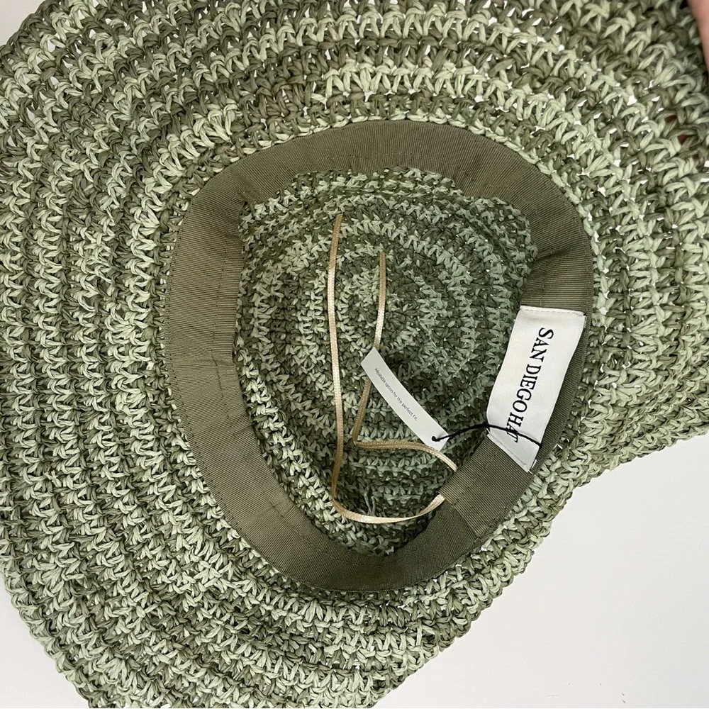 San Diego Hat Co. Hat Sun Travel Lightweight Packable Floppy Striped Olive Green